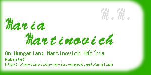 maria martinovich business card